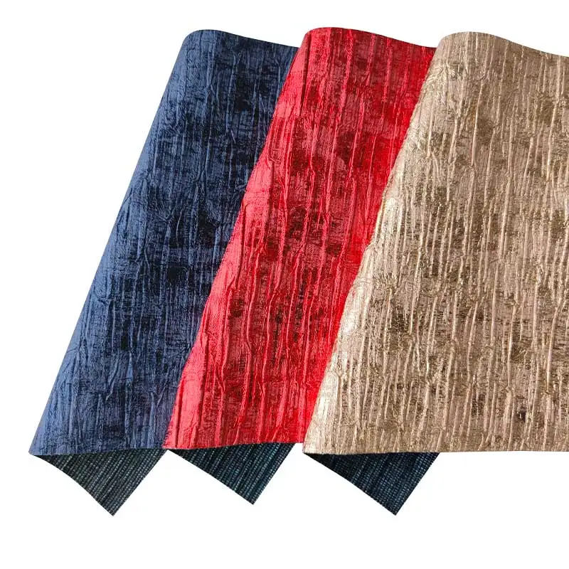 

Special Design Shiny Metallic Wrinkle Leather Faux Super Soft Fabric for Decoration/Shoe/Hair Bows/Bag/Clothing