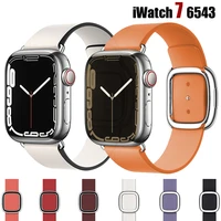 modern buckle strap for apple watch band 45mm 41mmm 44mm 40mm 42mm 38mm leather apple watch bracelet iwatch series 5 4 3 6 se 7