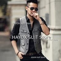 mens suit vest slim fit single breasted v neck chalecos party wedding groom sleeveless jackets