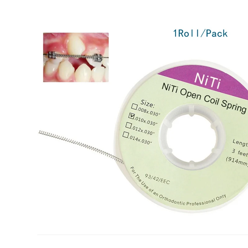 1 рулон, 3 фута914 мм, ортодонтическая пружина Niti Open Coil, 0.0080.0100.0120.014, для брекетов и дуг, стоматологические товары (art.: 3920d809b17eb) - 3920d809b17eb