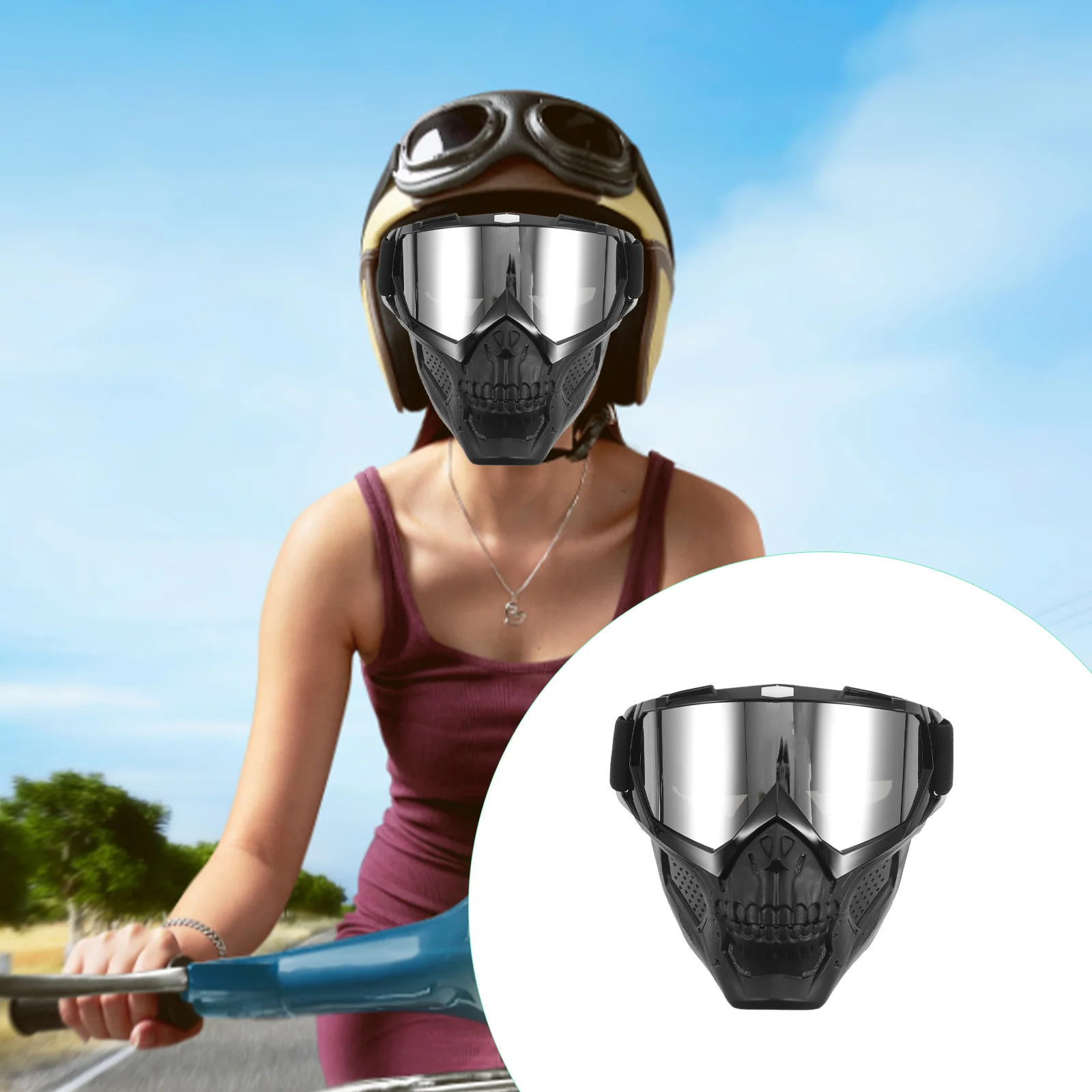 

Cycling Windproof Goggles Men Face Hood Motorcycle Supplies Road Riding MotorOffroad Goggles Girls