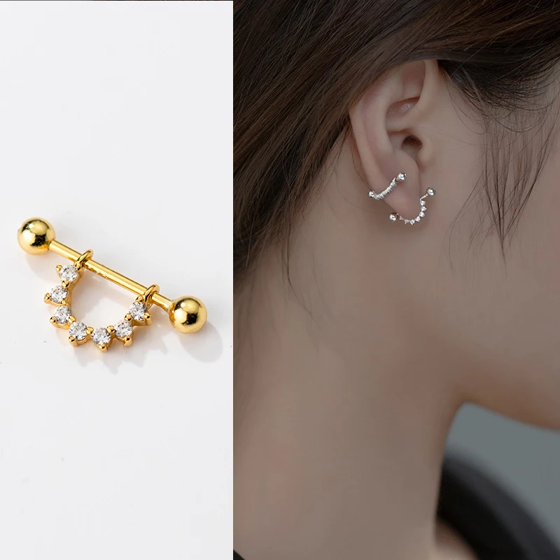 

Серьги-гвоздики La Monada U из серебра 925 пробы для женщин, серьги из серебра 925 пробы для проколотых девушек, студенток, U