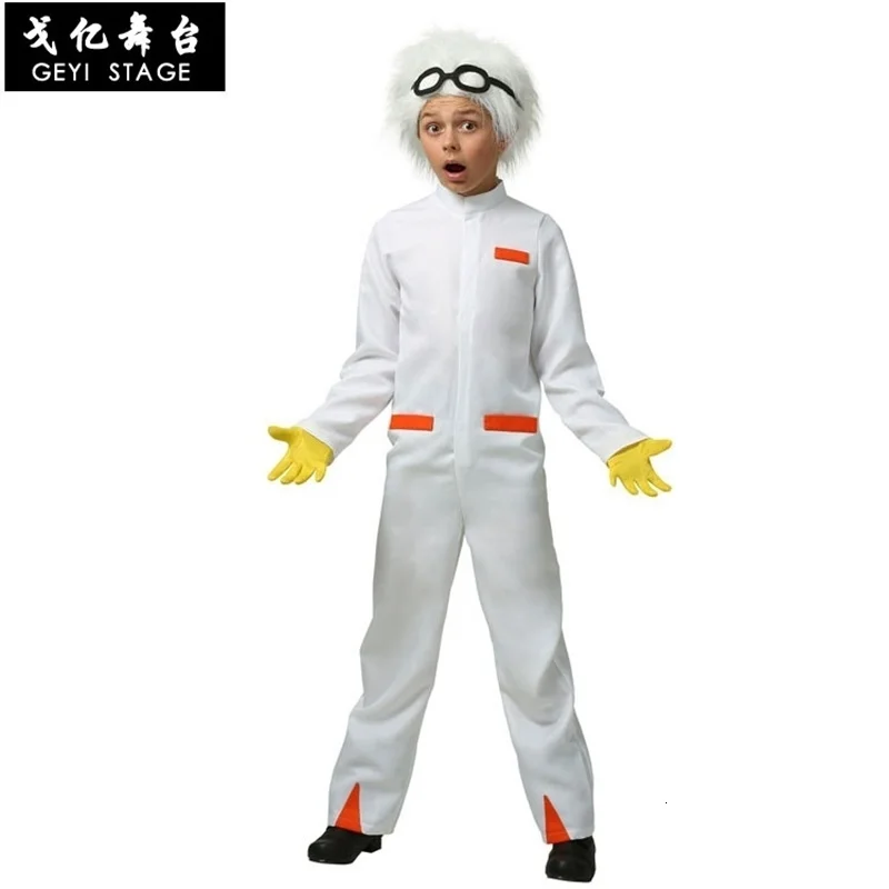 

New back to the future Dr. emmett brown cosplay attire for the boy halloween rpg playing party fantasy suit adult attire