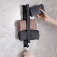 self adhesive guest towel rack wall mounted towel holder creative towel bar %e2%80%8bmetal storage shelf for hotel home bathroom