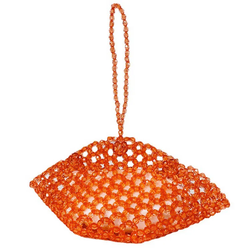 Acrylic Beaded Candy Color Woven Handbag Fashion Dumplings Vegetable Basket Women's Bag
