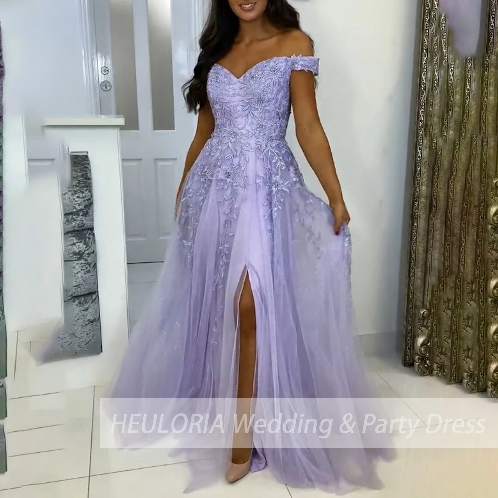 

Элегантные вечерние платья с открытыми плечами, кружевные женские платья для выпускного вечера, женское свадебное платье с разрезом