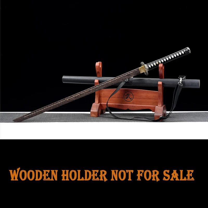 a wysokiej jakości drewniany miecz ninja japońska katana treningowy ostrze z drewna dziennego Saya paskiem metalowe okucia