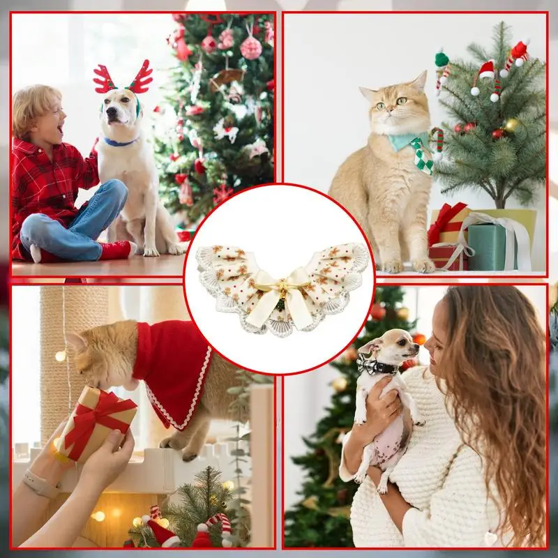 Рождественский нагрудник для домашних животных мягкие регулируемые банданы