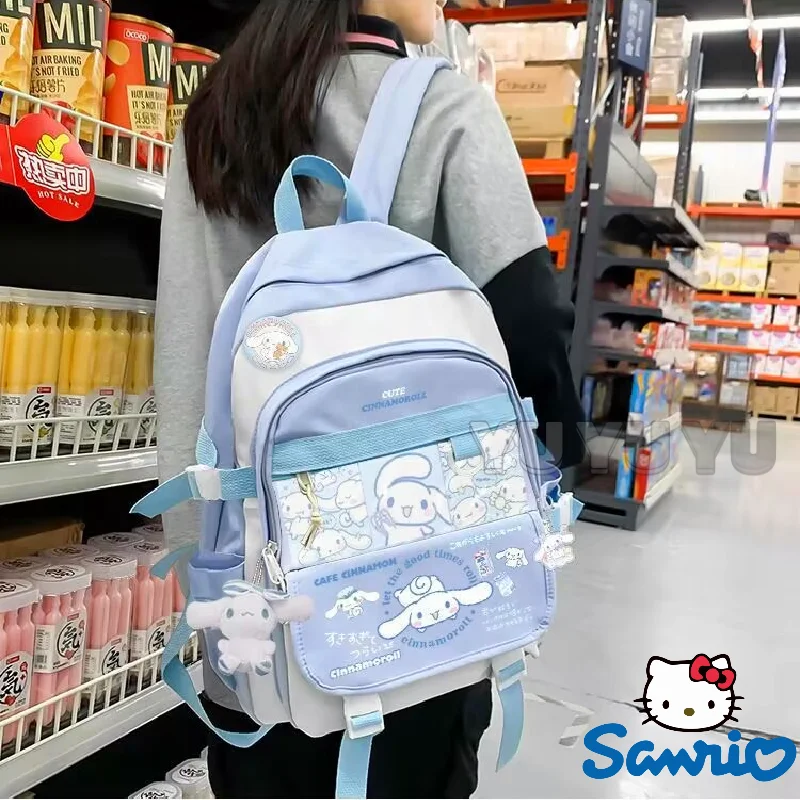 

НОВЫЙ Sanrio плюшевая игрушка Cinnamoroll рюкзак для детей девочек мальчиков черный Y2k синий школьный портфель Kawaii школьный портфель большой компьютер
