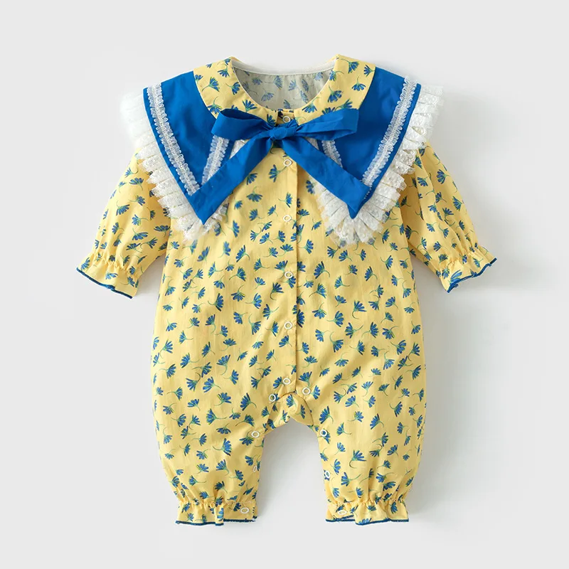

Baby Onesie Spring 2022 New Baby Clothes Printed Onesie Girl Long Sleeve Climbing Suit Baby Girl Photography Outfits