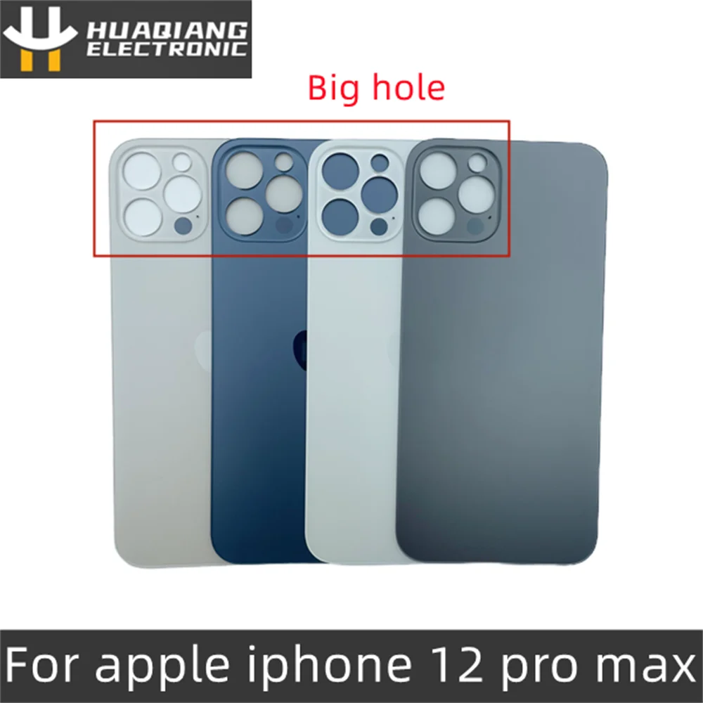 

For iPhone 12Promax AAA Grade Quality Big Hole Back Cover Glass Protection with 3M Sticker，For Rear Housing Repair