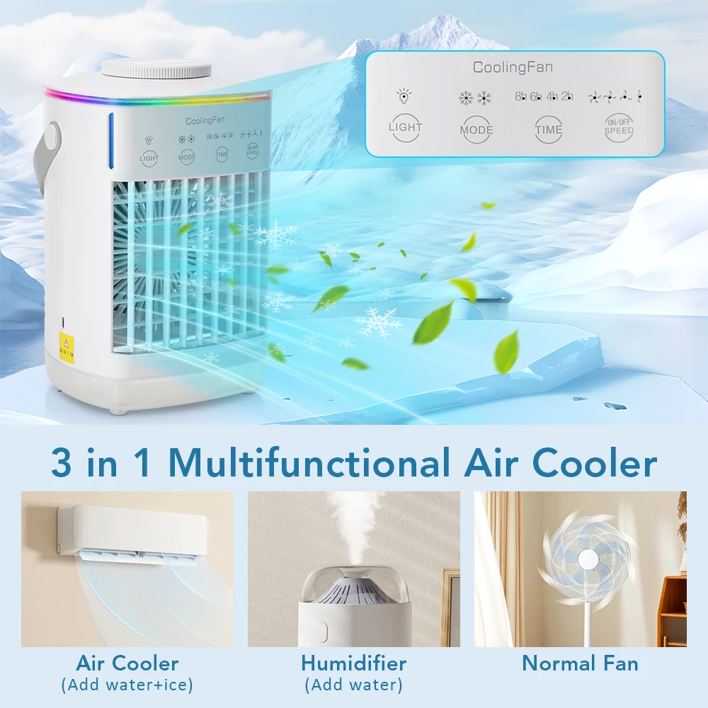 Mini ventilador con niebla de 4.5 micras