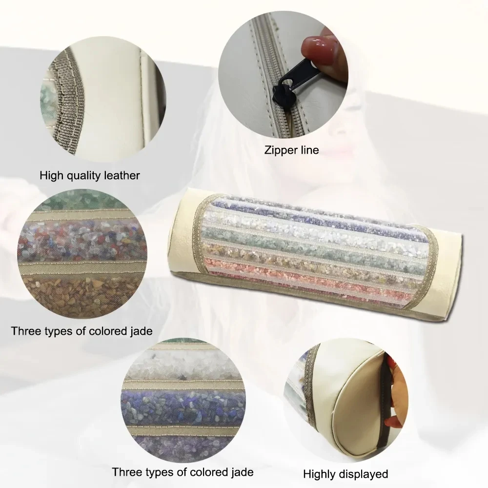 Массажная подушка из хрустального нефрита с 7-цветной радужной чакры и пеной