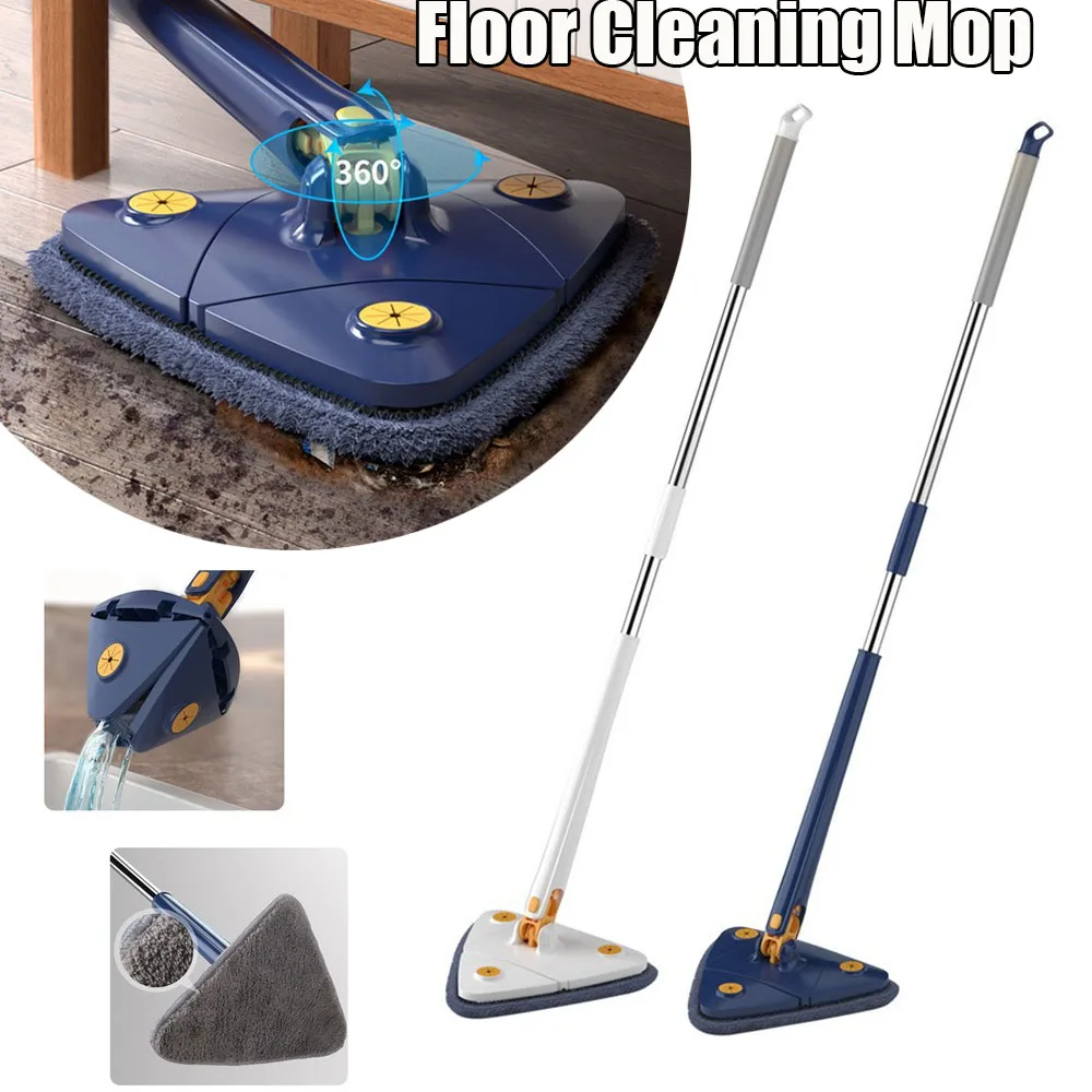 

360° Rotatable Spin Floor Cleaning Mop Adjustable Squeeze Mops Triangular Window Wiper Water Absorption Home Cleaning Tools