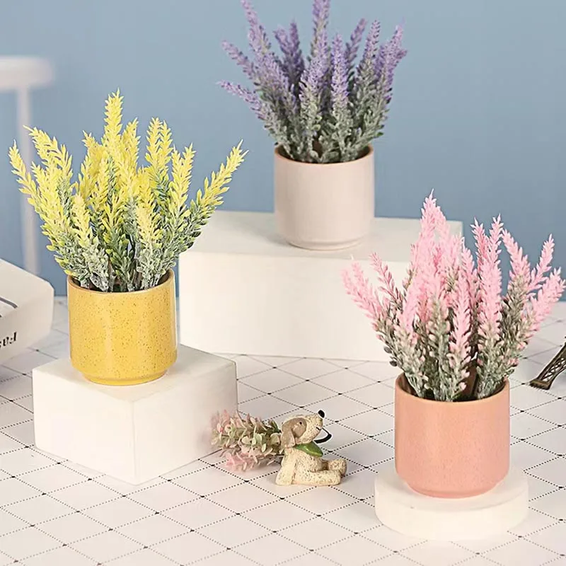 

1pc 5 Forks Lavender Bouquet False Blossom Plastic Plants Artificial Flowers For Wedding Home Christmas Table Garden Decoration