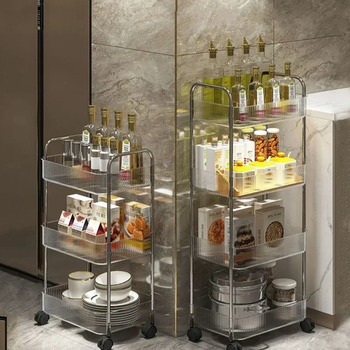 Акриловая Многослойная Тележка-органайзер Для Хранения Вещей Общежитий Закусок