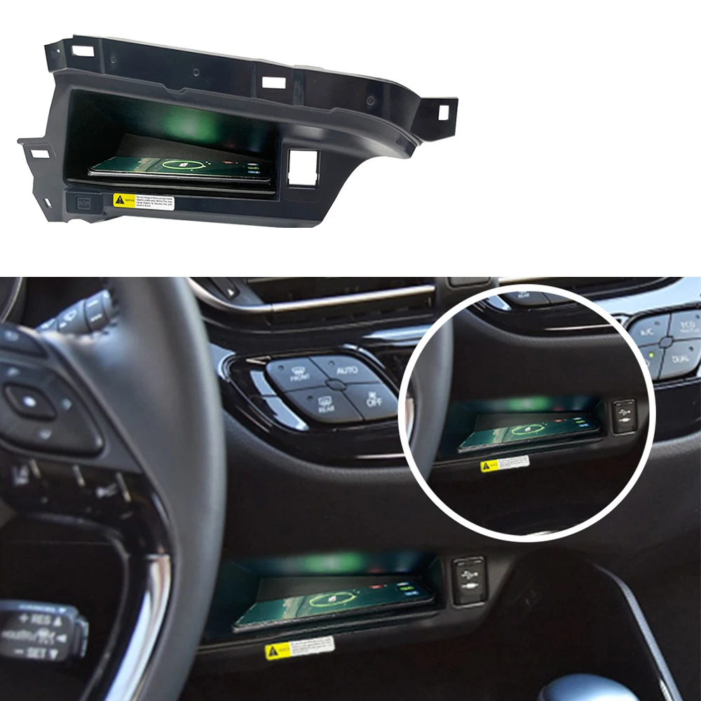 

15W Fast Charge QI Wirless Charger For Toyota C-HR 2018-2021 Custom Mobile Phone Charging Case Center Console Phone Charger