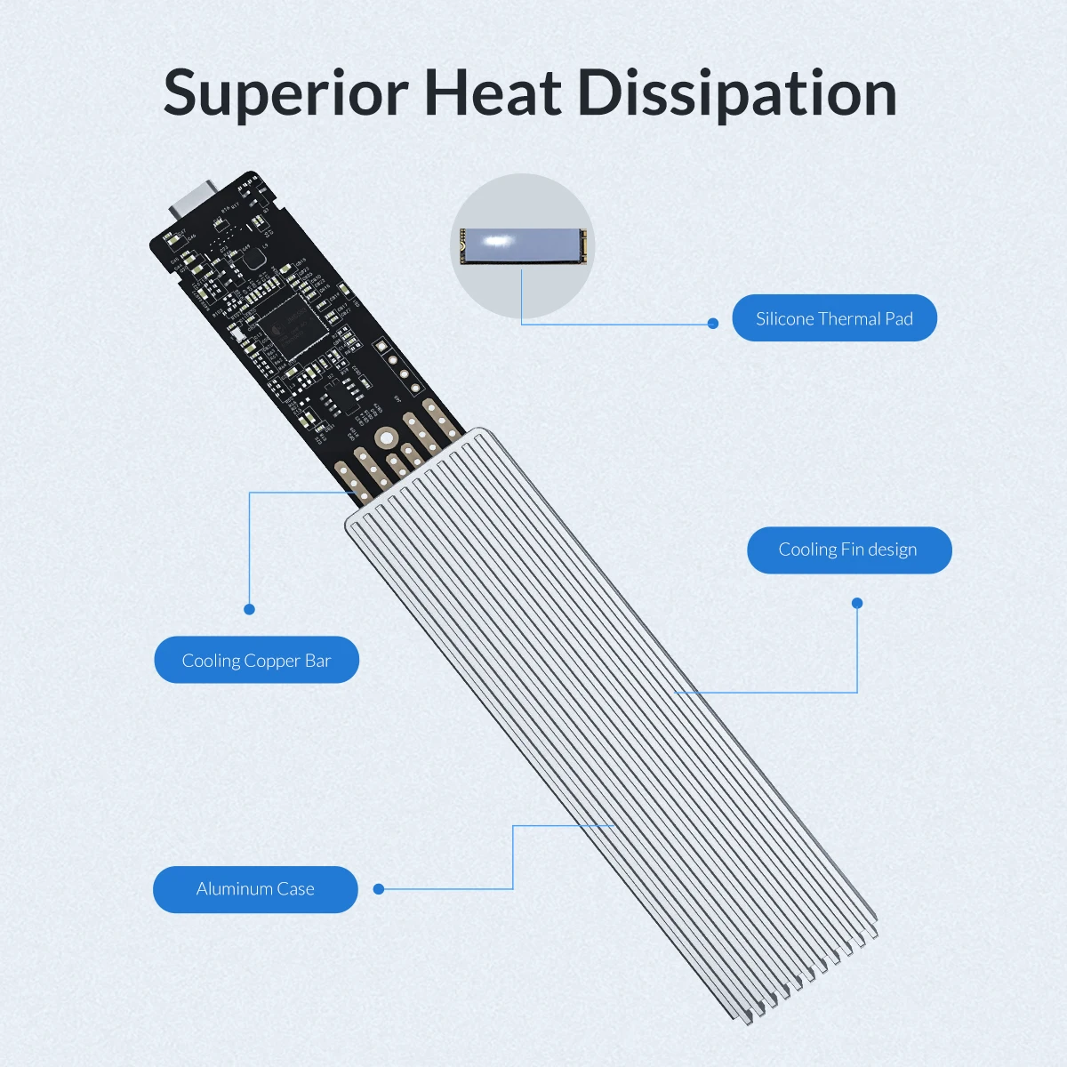 Чехол ORICO M2 NVMe 10 Гбит/с M.2 на USB Type C 3 1 SSD адаптер для NVME PCIE M-key корпус SSD-диска из