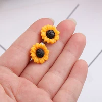 2021 trend sunflower flower resin earrings for women korean fashion funny designer earrings elegant geometric earring dropship