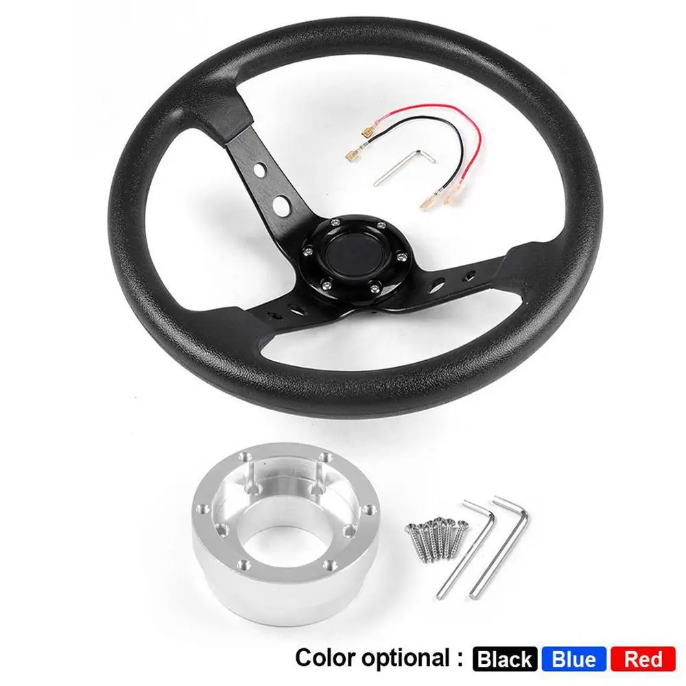 

14inch 350mm PU Leather Car Racing Steering Wheel For Logitech G29 G920 G923 For Racing Game With Adapter Plate 70mm PCD