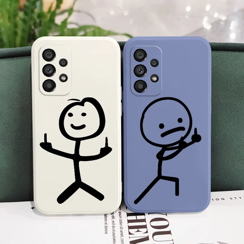 Line Man Phone Case For Samsung A54 A34 A24 A14 A73 A53 A33 A23 A13 A03 A03S A04 A04S A72 A52 A52S A32 A22 A12 A71 A51 4G 5G