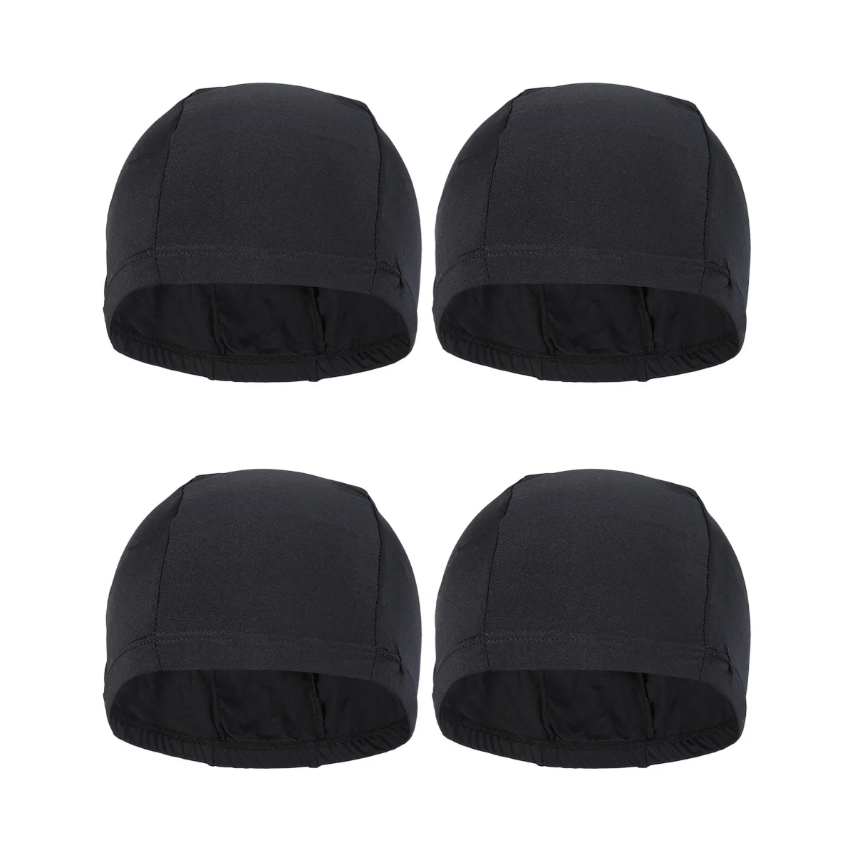 

4 Stretchable Polyester Comfortable Fit Caps Caps for Men Hair(Black)