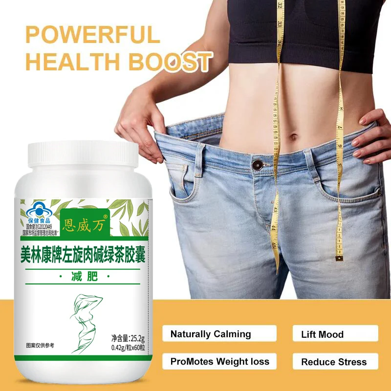 

60Pcs L-Carnitine Capsules Super Strength Fat Burning Product Detox Pill Reduce Appetite Night Enzyme Cellulite Weight loss aid