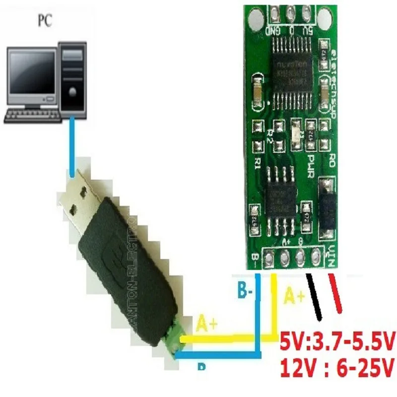 

DC 6-25V DS18B20 RS485 RS232 TTL Com UART Temperature Acquisition Sensor Modbus RTU for PC PLC MCU Digital Thermometer Module