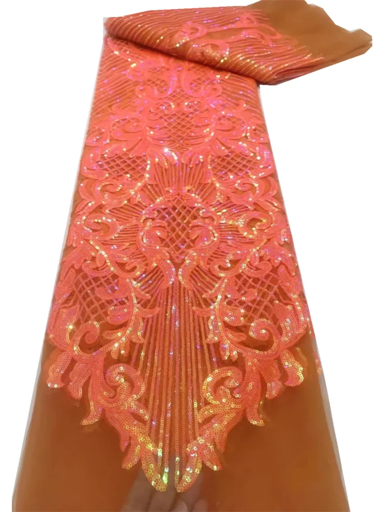 Желтая африканская Водорастворимая кружевная ткань 2024 высококачественный