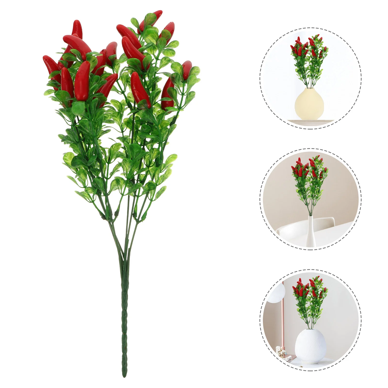 4 Pcs Decor Home Peppermint Plastic Red Peppers Artificial Outdoor Plants Farmhouse