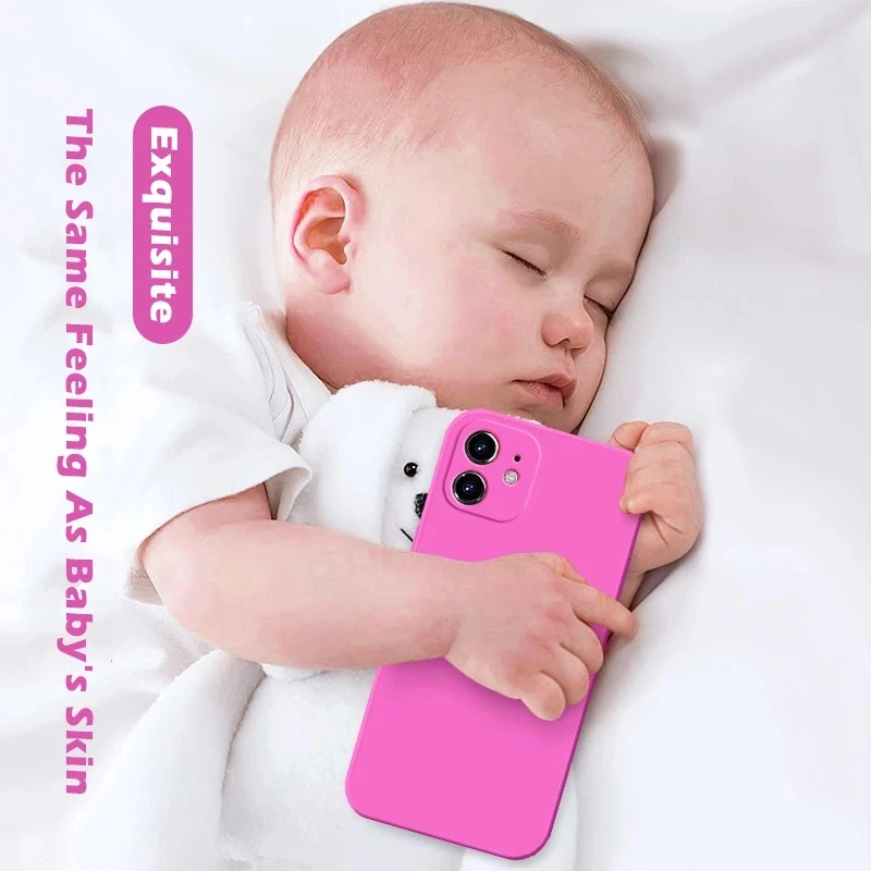 Soft Square Liquid  Silicone Case For iPhone 14 11 13 12 Pro Max Mini Plus X XR XS Max 7 8 SE 2022 Protective Back Cover Shell