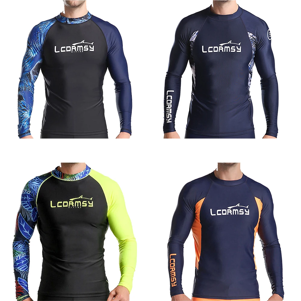 

Men's High-Elastic Comfortable Shirt Long Sleeve Surfing Top Water Sports Fitness Quick-Drying UPF 50+ Multiple Color Options