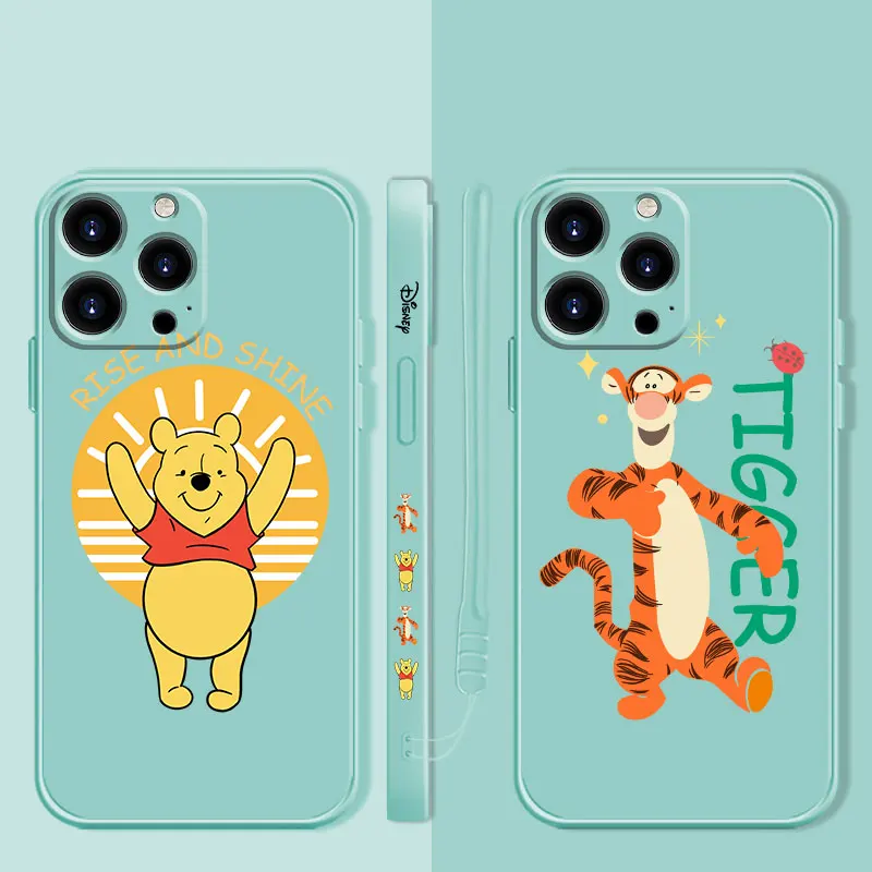 

Disney Tigger Winnie The Pooh Liquid Candy Phone Case For Apple iPhone 14 13 12 11 Pro Max 13 12 Mini XS XR X 7 8 6 6S Plus