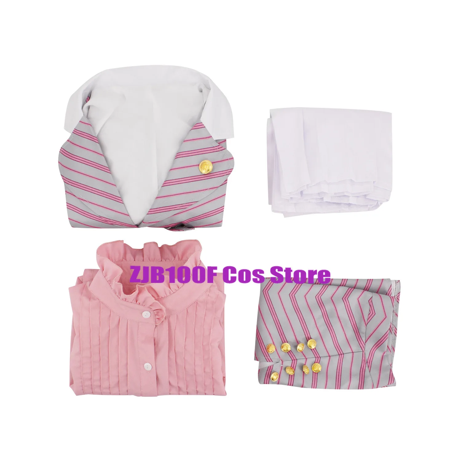 Костюм для косплея Wicked Glinda из фильма униформа в полоску пальто юбка розовая
