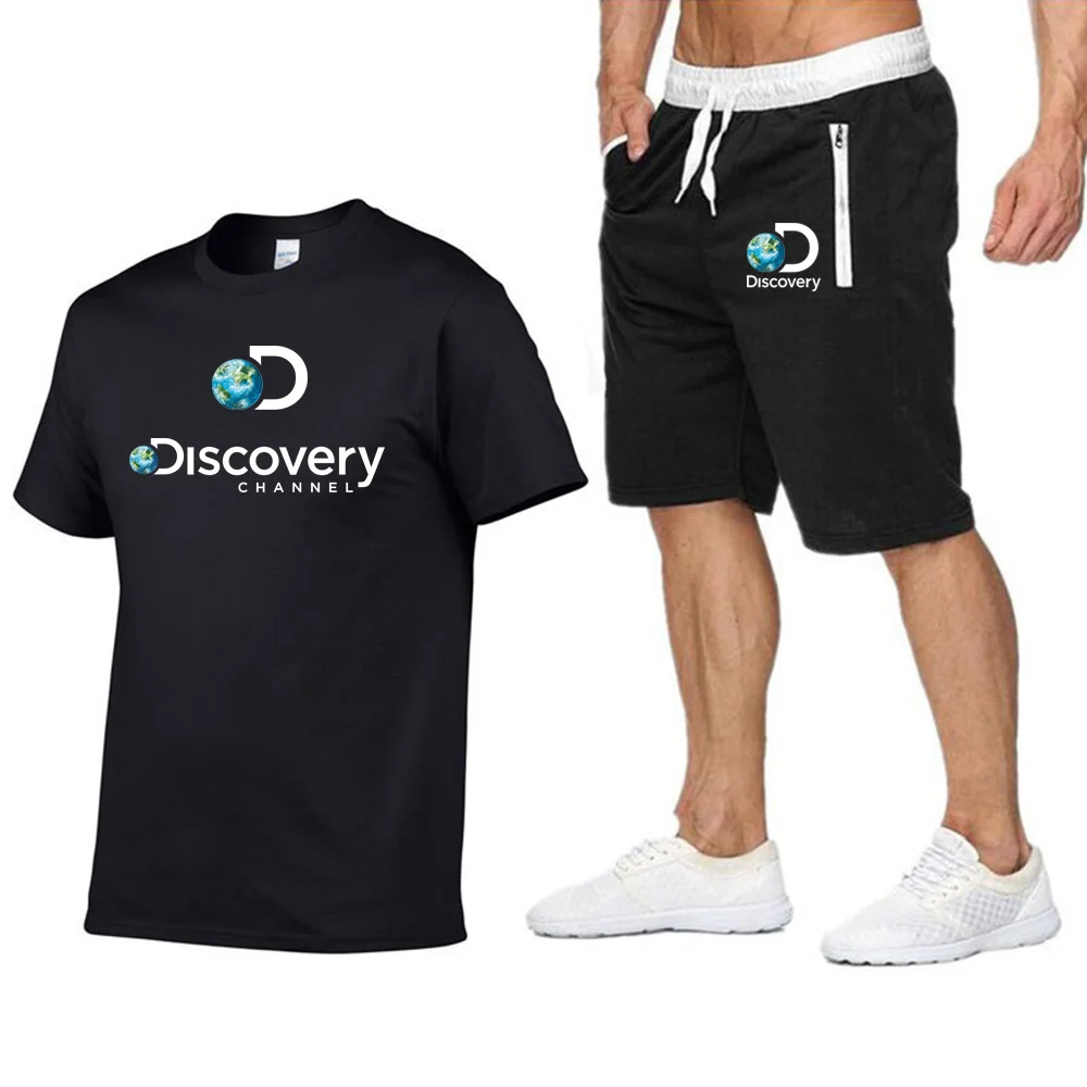 

Discovery Cannel Men T Sirt+Beac Sorts Sets New 2023 Summer Sportswear Join Pants T-Sirt Streetwear arajuku Tops Tsirt