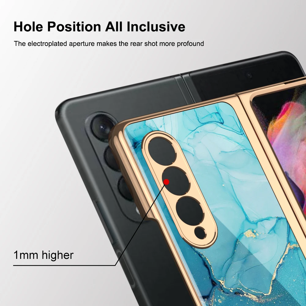 W22 Samsung Folding Screen Phone Case Galaxy Z Fold 3 5G 360°All-Inclusive Electroplating Cover Samaung Galaxy Z Fold 3 5G Cases