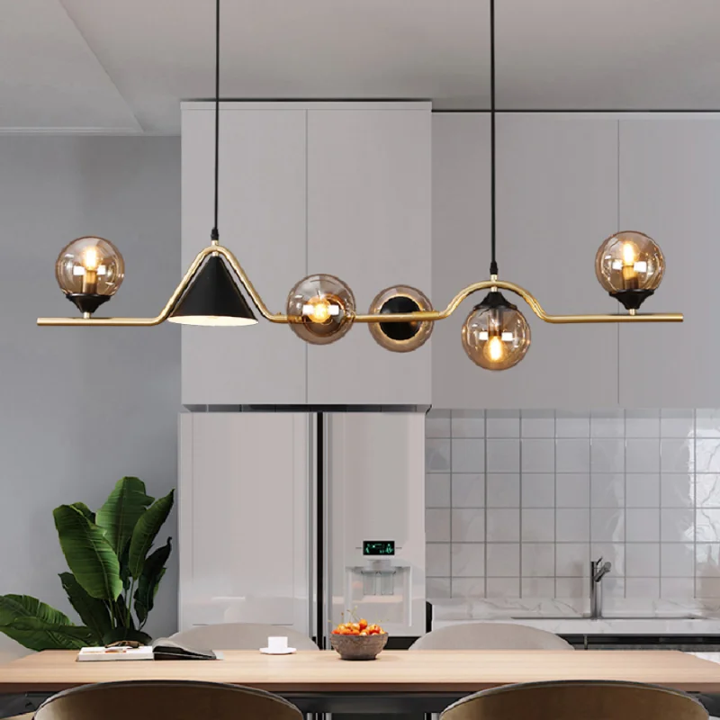 

Pendant lights LED pendant lamp Luxury Modern Spherical Glass Long Dining Table For Living Room Kitchen Bar Cafe Hang light