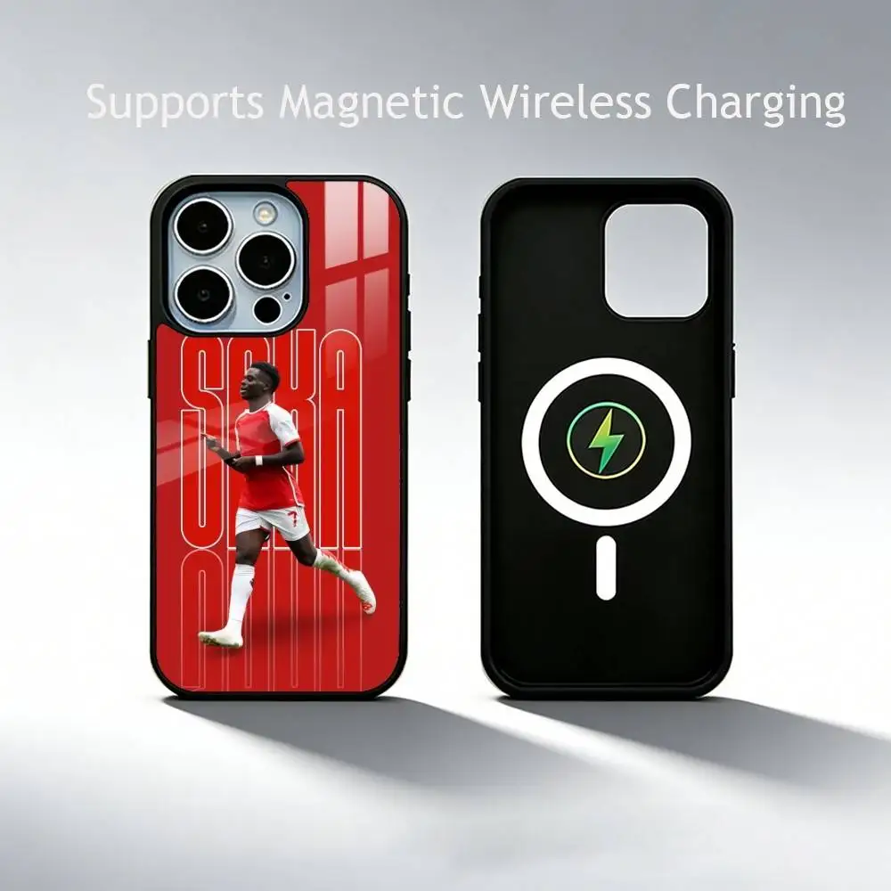 Фото Чехол для телефона Football B-Bukayo Saka bs7 для iPhone 17, 16, 15, 14, 13, 12, 11 Plus, Pro с поддержкой магнитной беспроводной зарядки №3