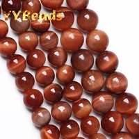 5a natural stone orange tiger eye beads round loose beads for jewelry making diy bracelet necklace accessories 4 6 8 10 12mm 15