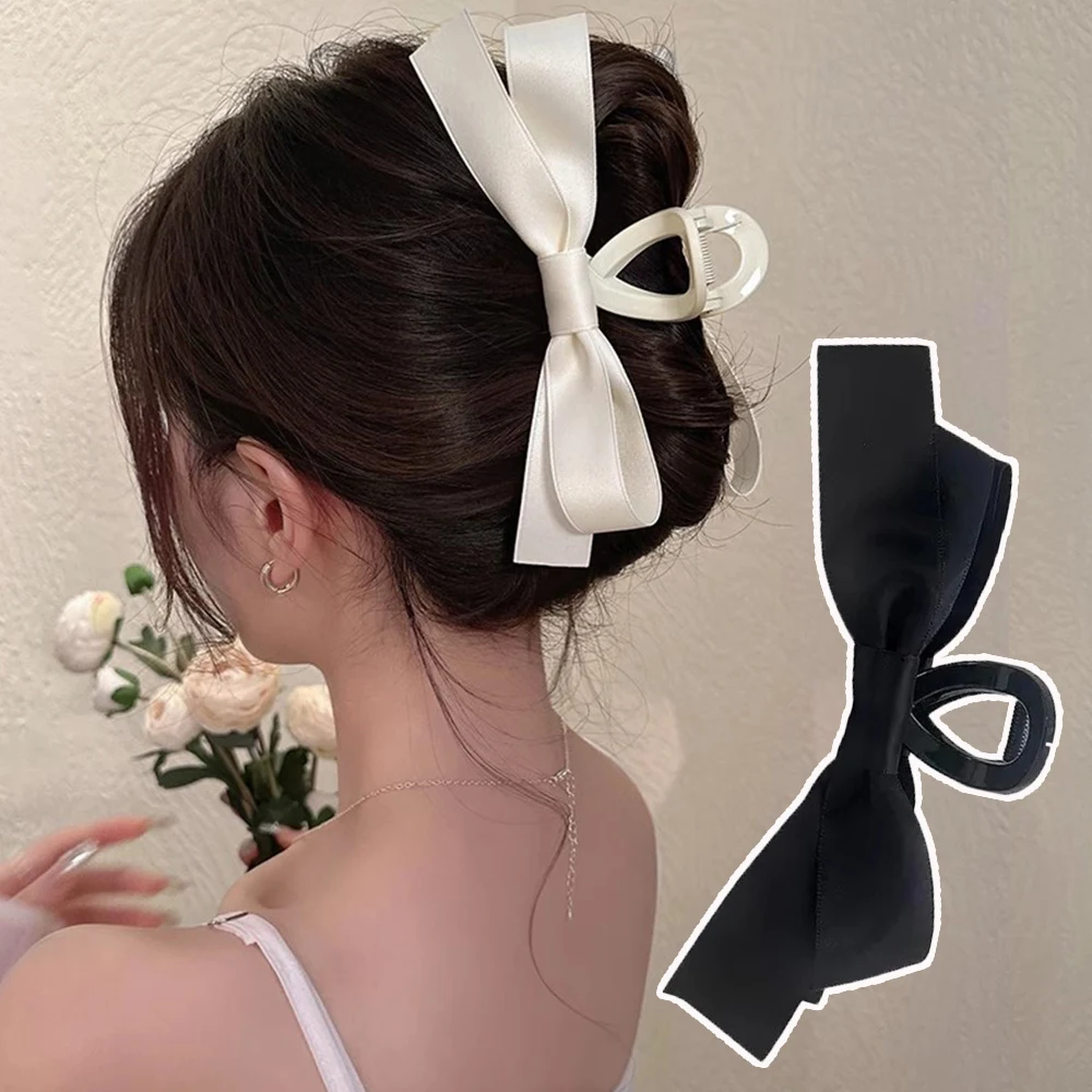 

Ribbon Bowknot Grab Frosted Temperament Women Hair Clip Grasp Clip Urban Lady Wind Bow Coil Hair Claw Korean Hair Accessories