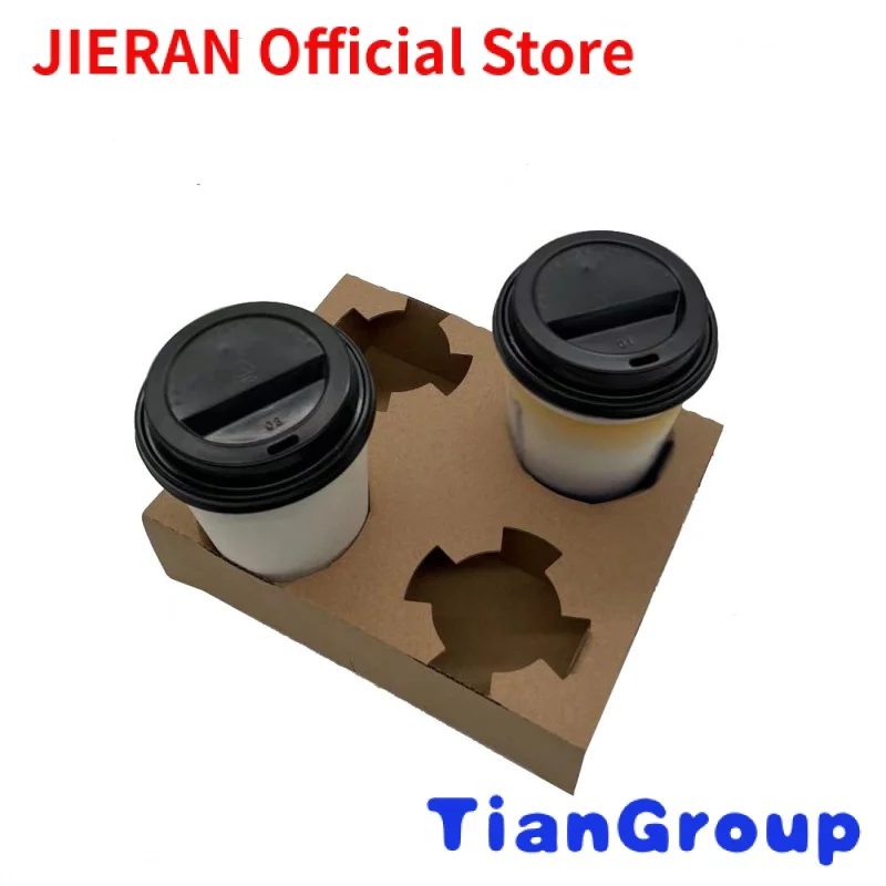 

Paper Cup Holder Kraft Disposable Coffee Drink Takeaway Packaging Corrugated 6 Cup Carrier