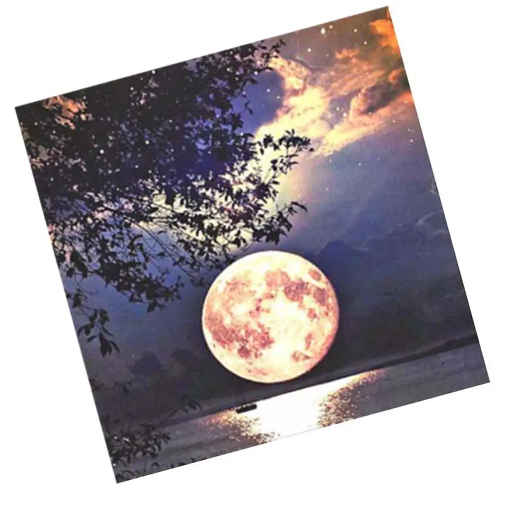 

Round Drill Painting Beginners DIY Cross Stitch Art Kit Moon Crystal Rhinestone Handcrafts