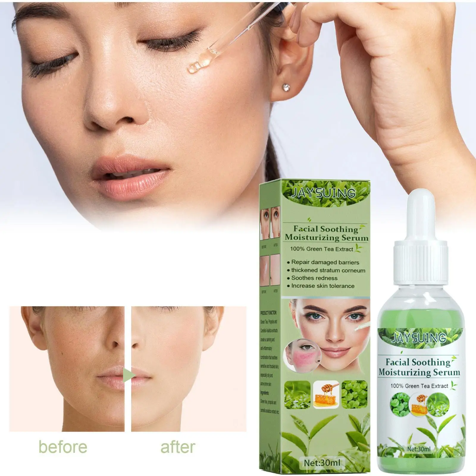 

30MLTea Tree Repair Serum Anti-aging Collagen Essence Moisturizing Hydrating Remove Blemish Anti Acne Pore Shrinking Serum