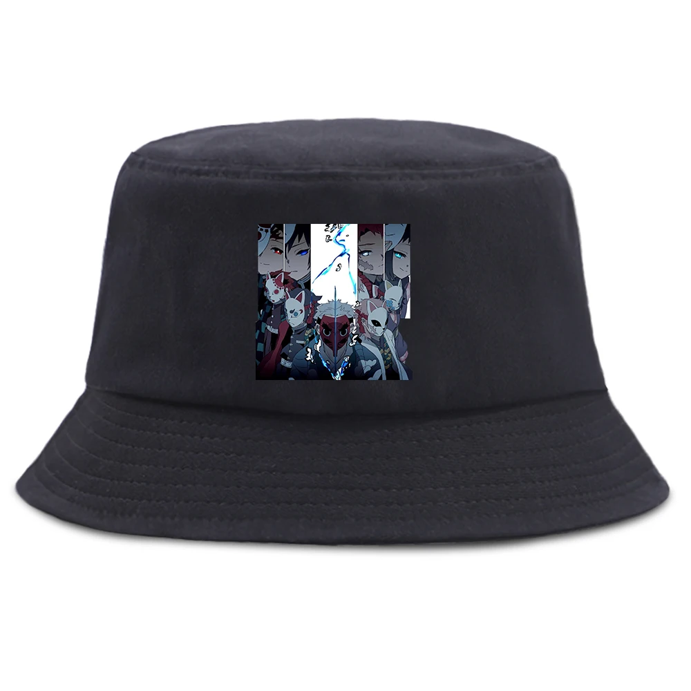 

Bob Man Summer Unisex Demon Slayer Cool Puzzle Anime Casual Sunbonnet Ladies Hat Fedoras Harajuku Bucket Fishing Cap