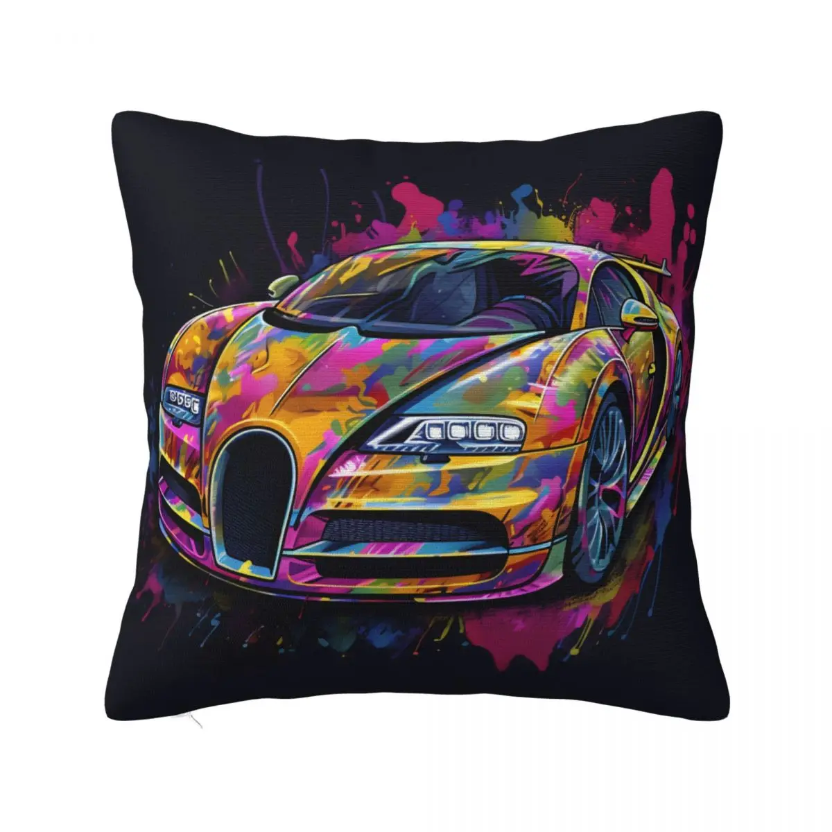 

Super Sports Car Pillow Case Psychadelic Grafitti Soft Polyester Pillowcase Home Decor Zipper Summer Cover