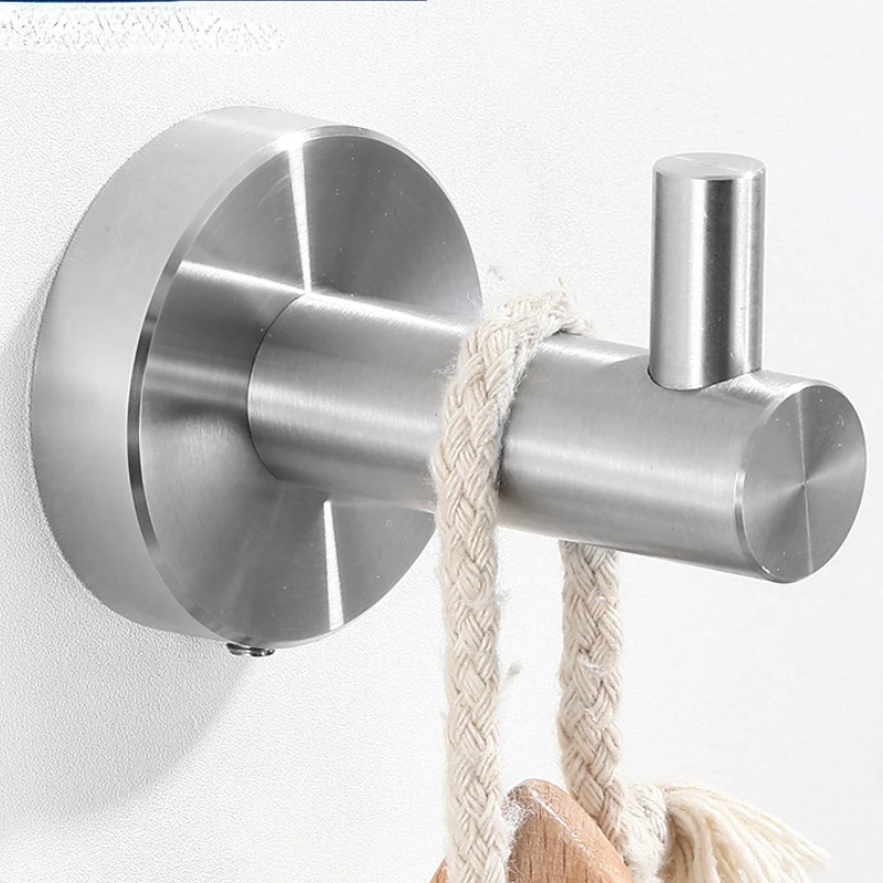 

304 Stainless Steel Single Hook Punch-free Clothes Hook Bathroom Kitchen Key Hook