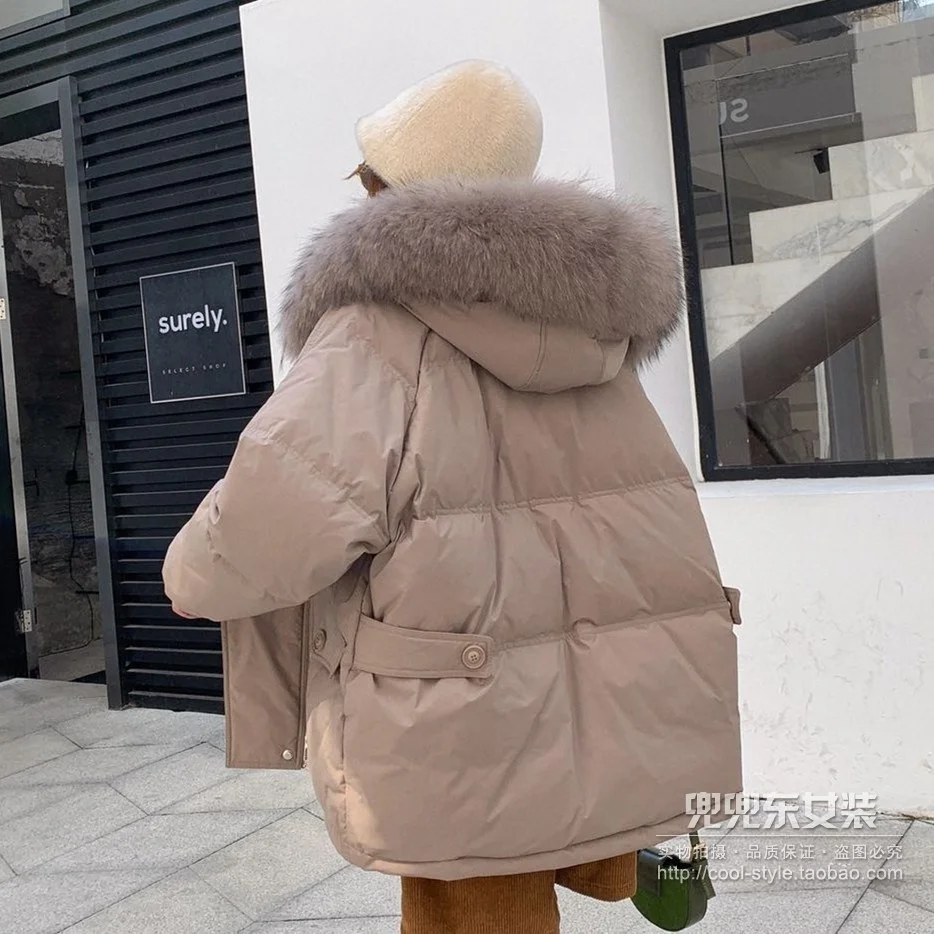 

Umi Mao Down Short Women Jacket New Korean Style Dongdaemun Winter Big Fur Collar Small Loose Pie Overcome