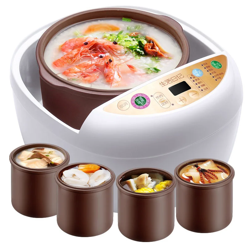 

Electric Stew Pot Purple Casserole Soup Stew Porridge Pot Household Automatic Water-proof Stewed Bird's Nest Electric Stew Pot