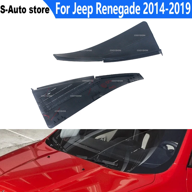 Car Front Windshield Wiper Side Cowl Extension Cover Trim Water deflector Panel For Jeep Renegade 2014 2015 2016 2017 2018 2019