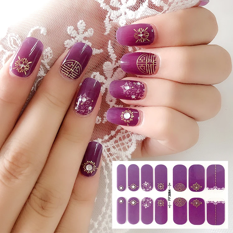 

Lamemoria 1 лист праздничный Красота нейл-арта украшения Водонепроницаемые цветок градиент ползунки Бумага полное покрытие маникюр-наклейки дл...